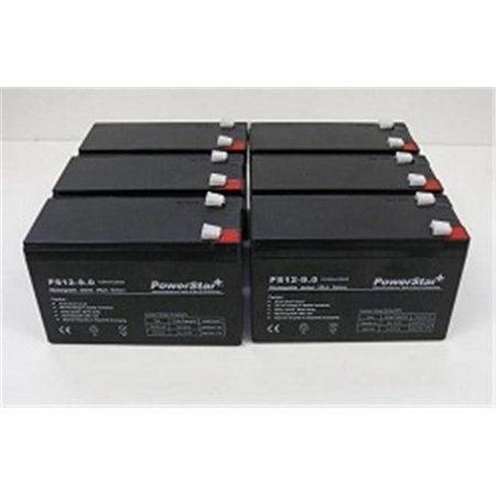 POWERSTAR PowerStar PS12-9-6Pack5 12V 9Ah SLA Battery Replaces CP1290 6-DW-9 HR9-12 PS-1290F2 - Pack of 6 PS12-9-6Pack5